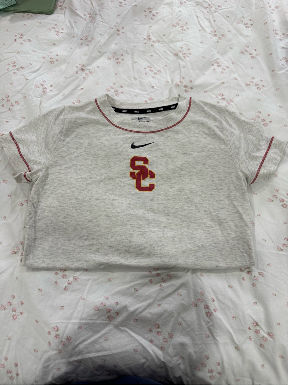 Nike womens USC Grey Ringer Tee